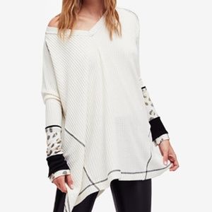 Free People long sleeve waffle top